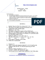 Sample Paper - 2010 Class - IX Subject - Maths