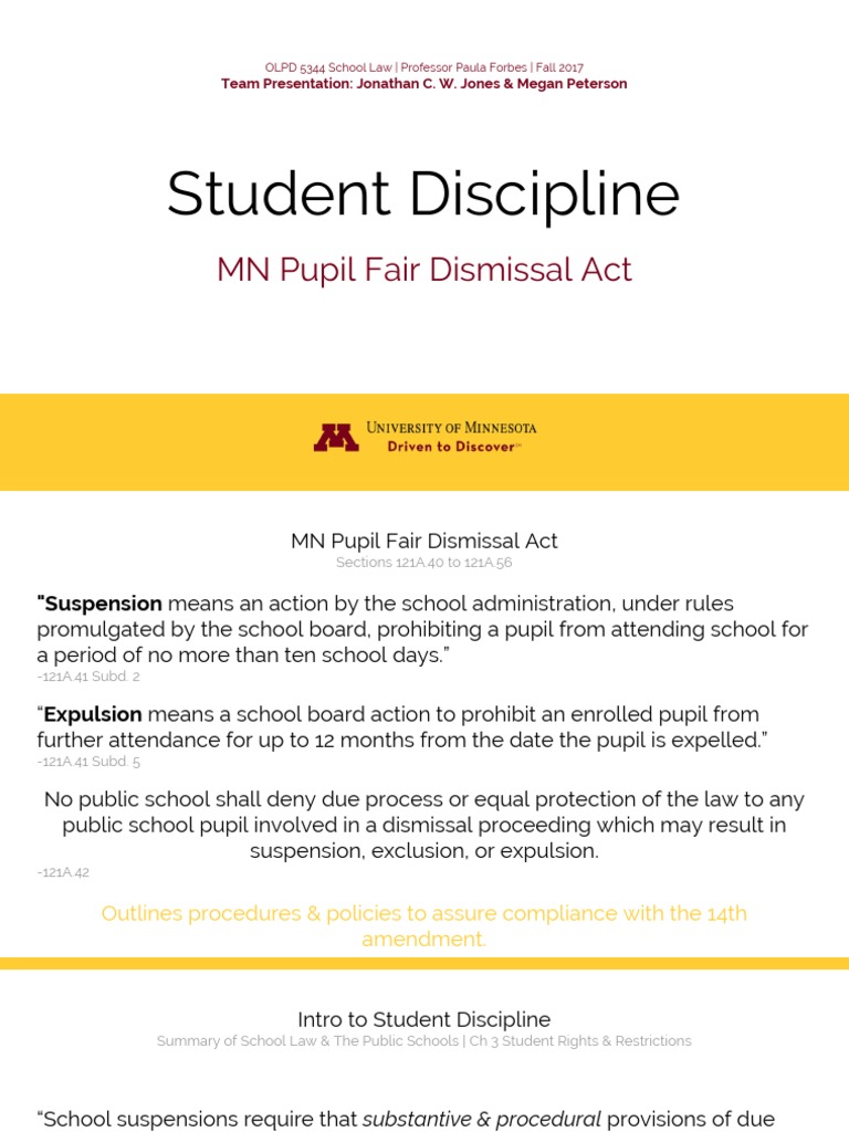 Student Discipline Team | PDF | Fourteenth Amendment To The United ...