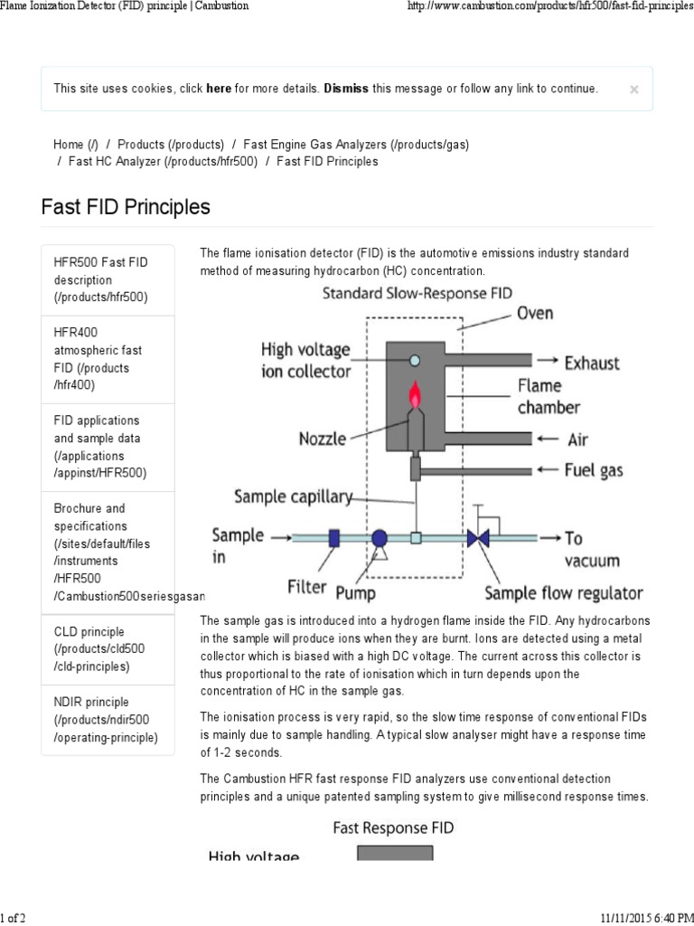 Flame Ionization Detector (FID) Principle | PDF | Laboratories ...