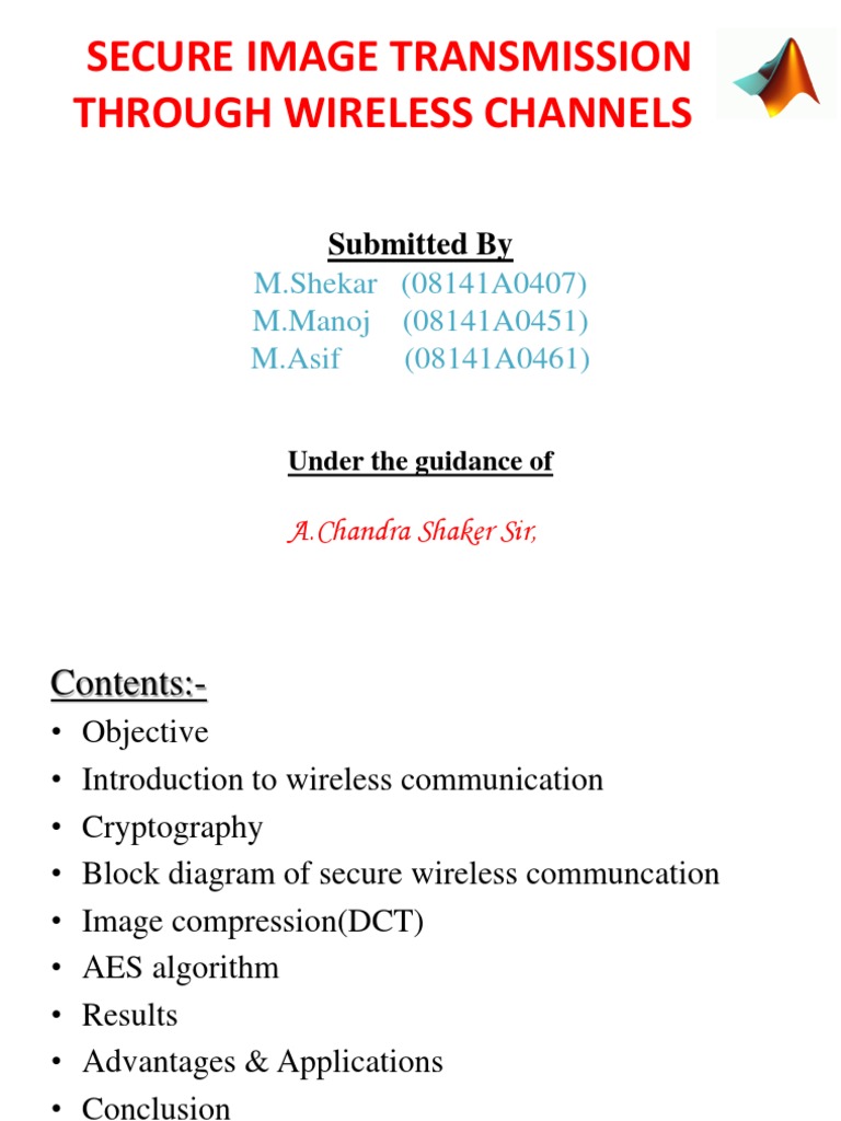 Secure Image Transmission via AES | PDF | Data Compression | Cryptography