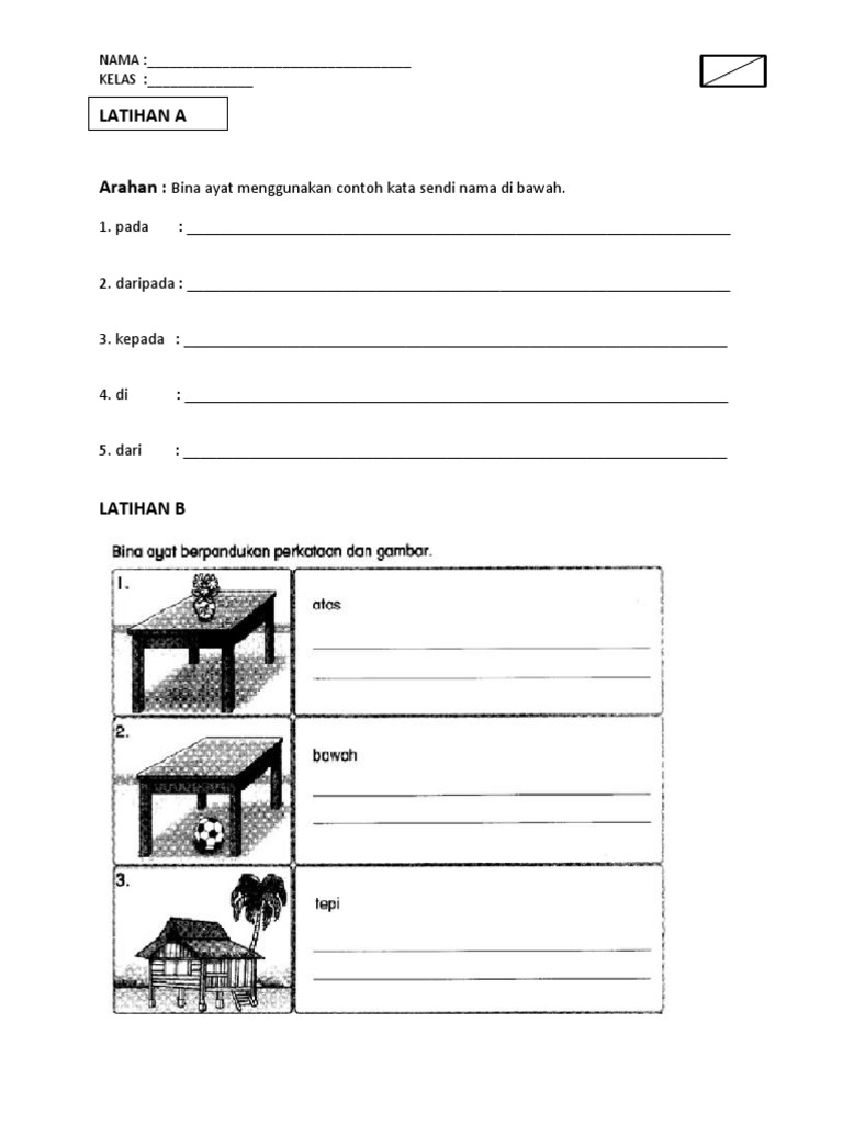 Latihan Kata Arah Tahun 2  afftiracle