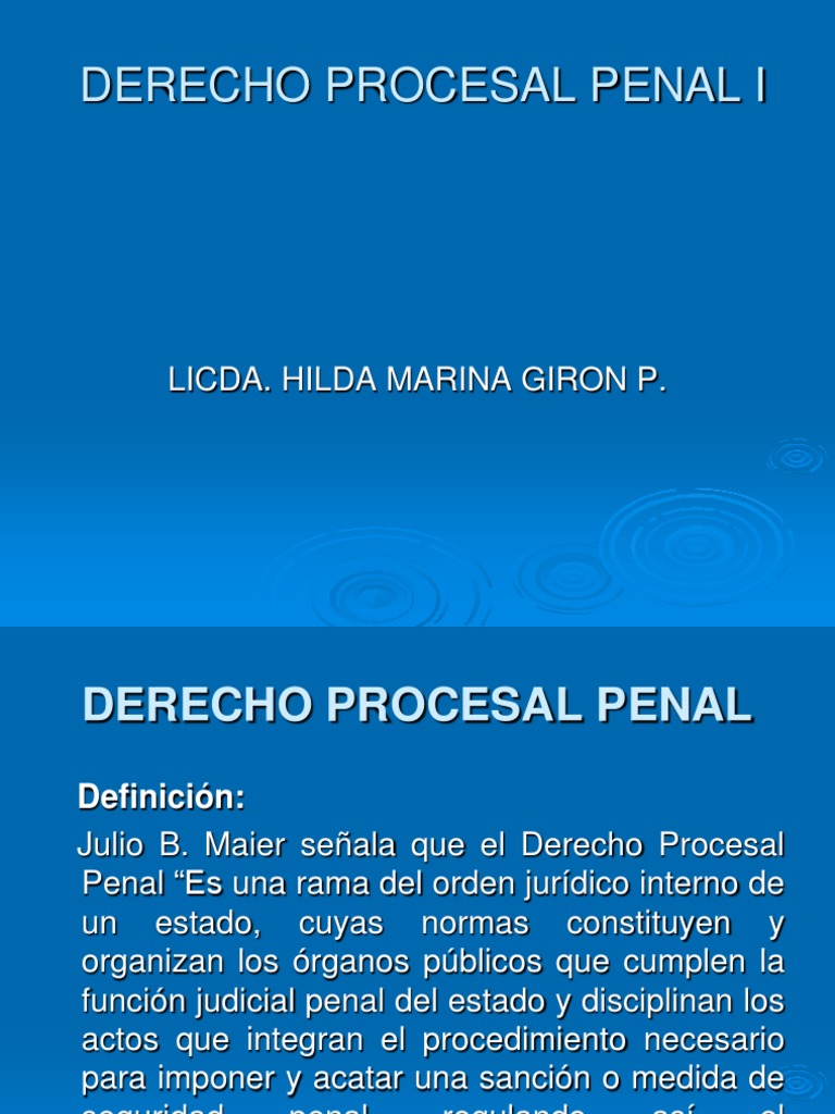 Principios del Derecho Procesal Penal | PDF | Ley procesal ...