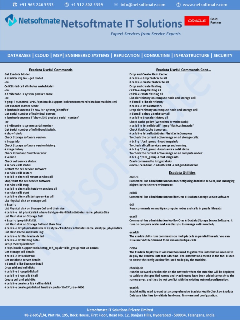 Oracle Exadata Pocket Reference PDF Oracle Database Data