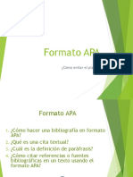 ANEXO Formato APA, Paráfrasis y Citas Textuales
