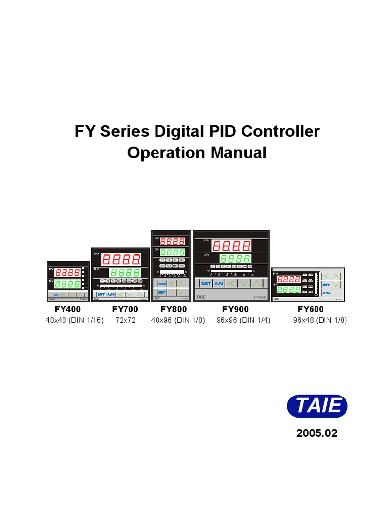 FY Series Digital PID Controller Operation Manual: Fy400 Fy700 Fy800 ...