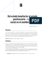 Tobón Sanín, Gilberto. Del Estado Benefactor Al Estado Penitenciario -La Política Social en El Neoliberalismo