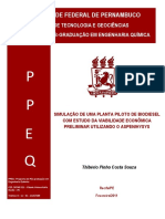 Simulação de Uma Planta Piloto de Biodiesel