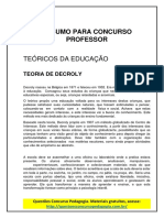 Resumo para Concurso Professor - Decroly PDF