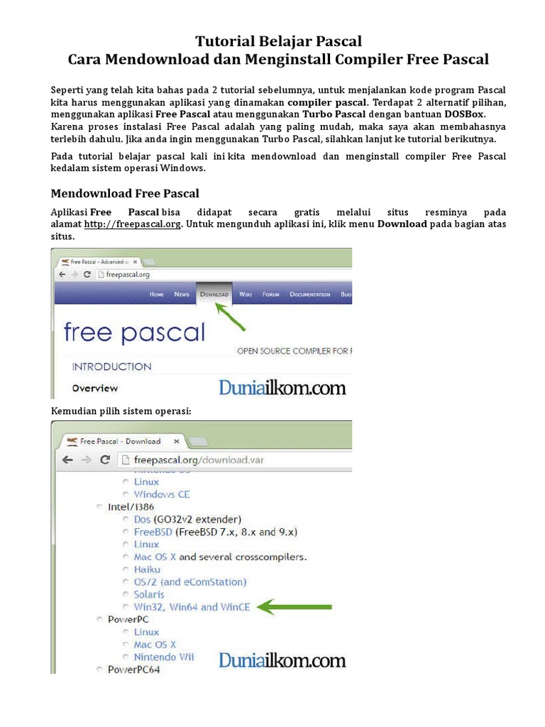 Instalasi dan Pengaturan Free Pascal | PDF | Komputer