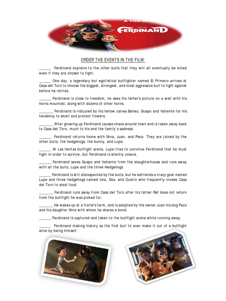 Ferdinand Sequencing | PDF | Films Directed | Bullfighting