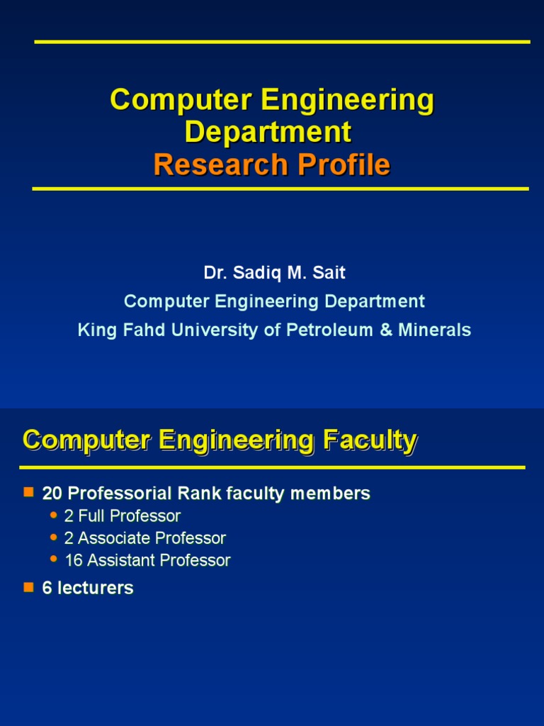 Computer Engineering Department Research Profile | PDF | Computer ...