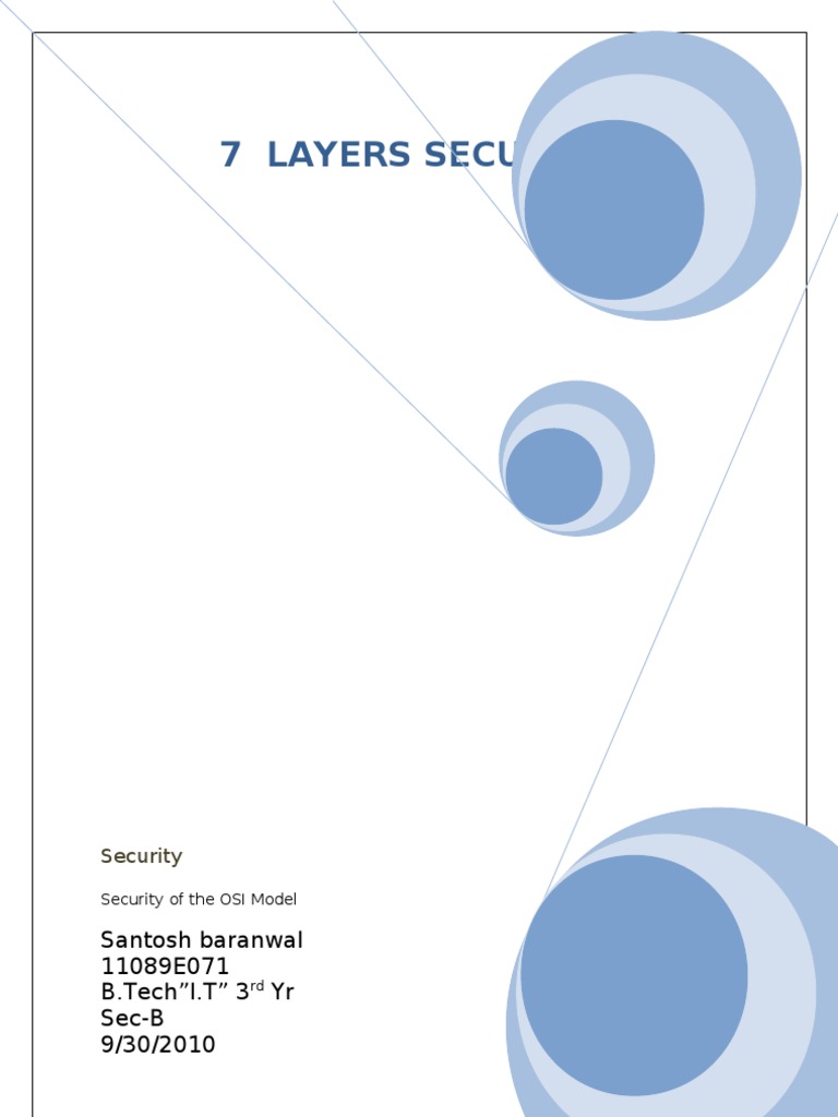 7 LAYER Security Osi Model Computer Network