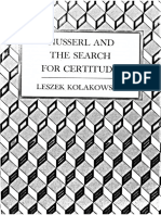 Kolakowski - Husserl and The Search For Certitude