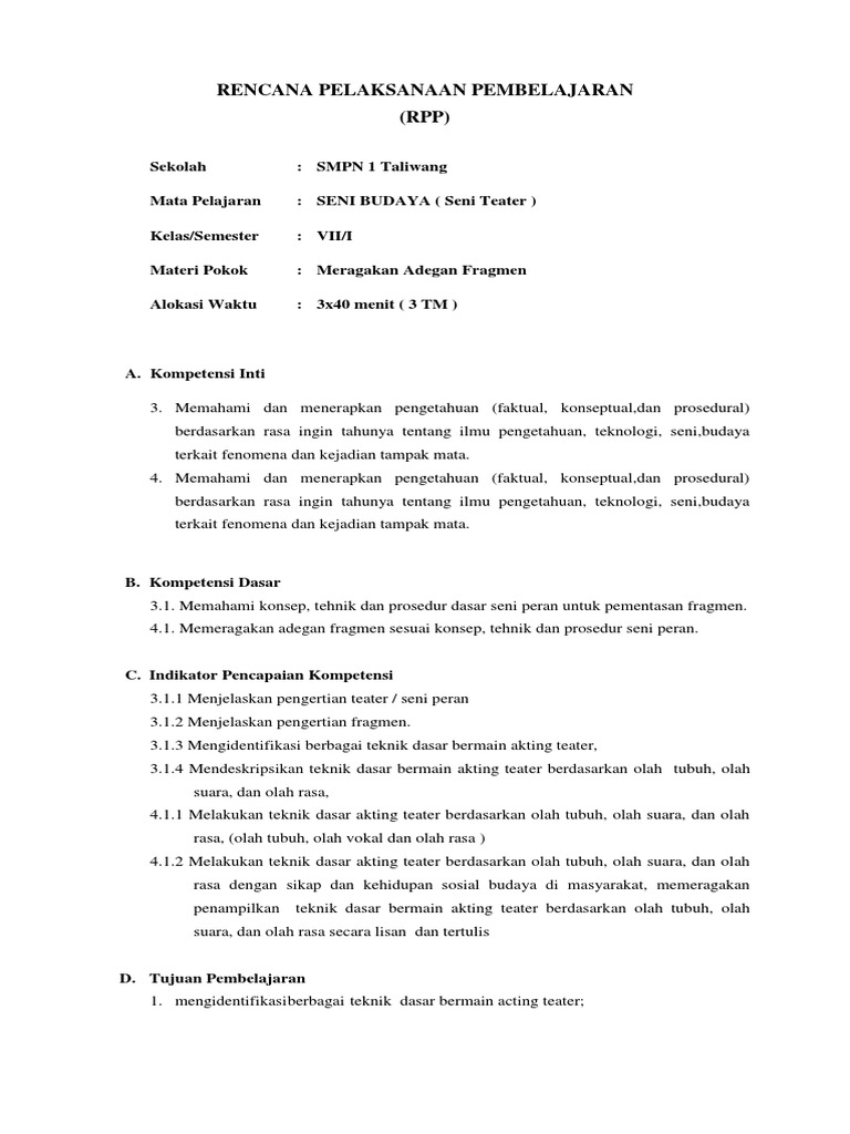 Rpp Bab 7 Seni Teater