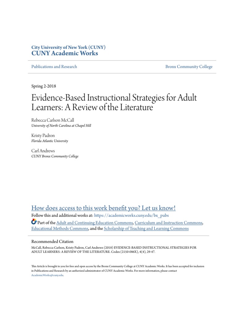EvidenceBased Instructional Strategies for Adult Learners_ a Rev Constructivism (Philosophy
