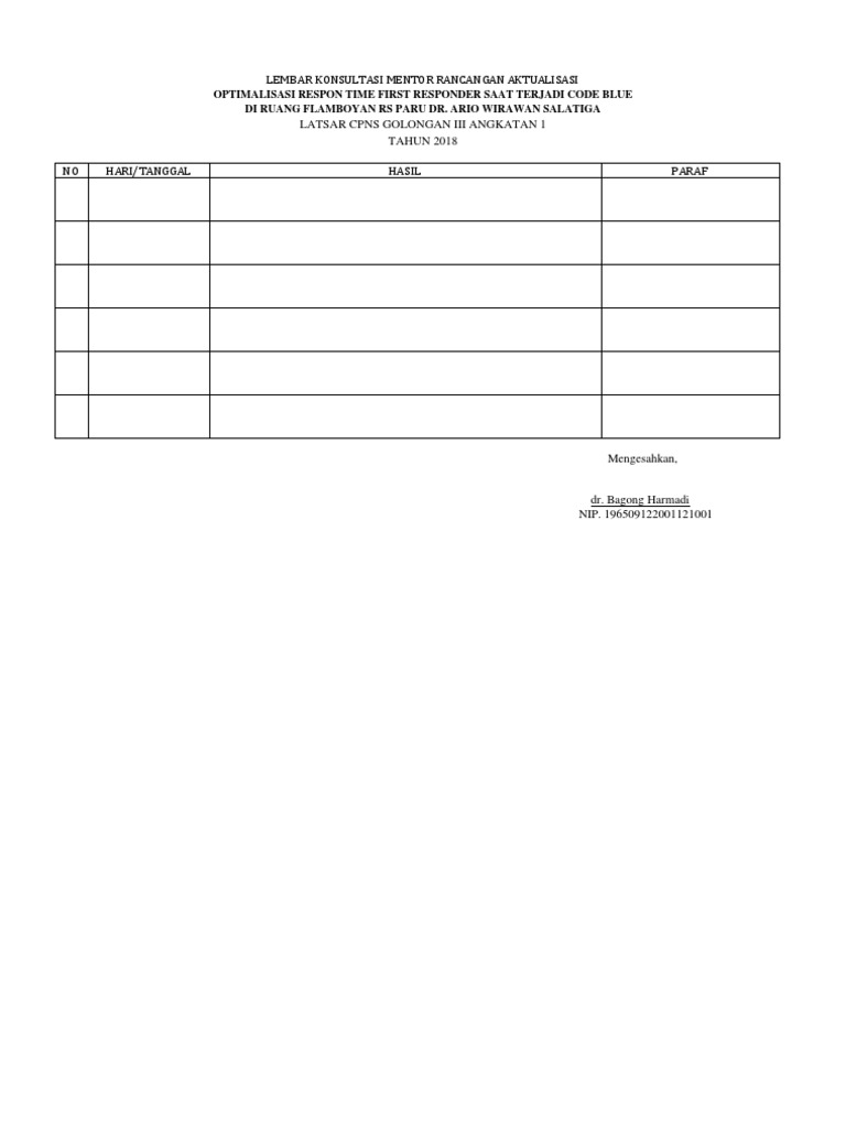 Lembar Konsultasi Mentor Rancangan Aktualisasi