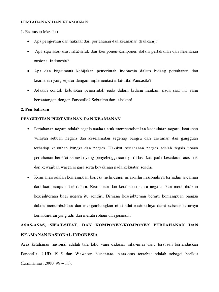 Pertahanan Dan Keamanan Pdf