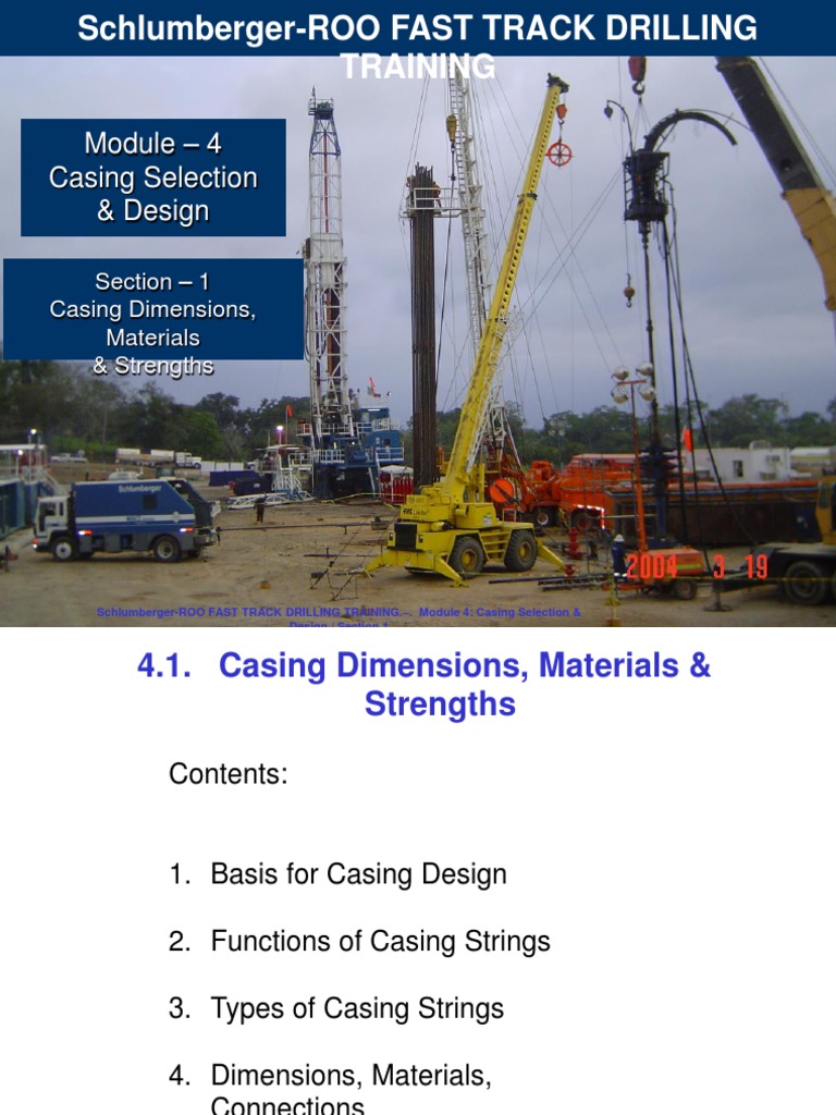 01 Casing Dimensions, Materials & Strengths.ppt Casing (Borehole