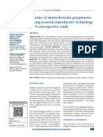 11-Obstetric Outcomes of Monochorionic Pregnancies Conceived Following Assisted Reproductive Technology a Retrospective Study