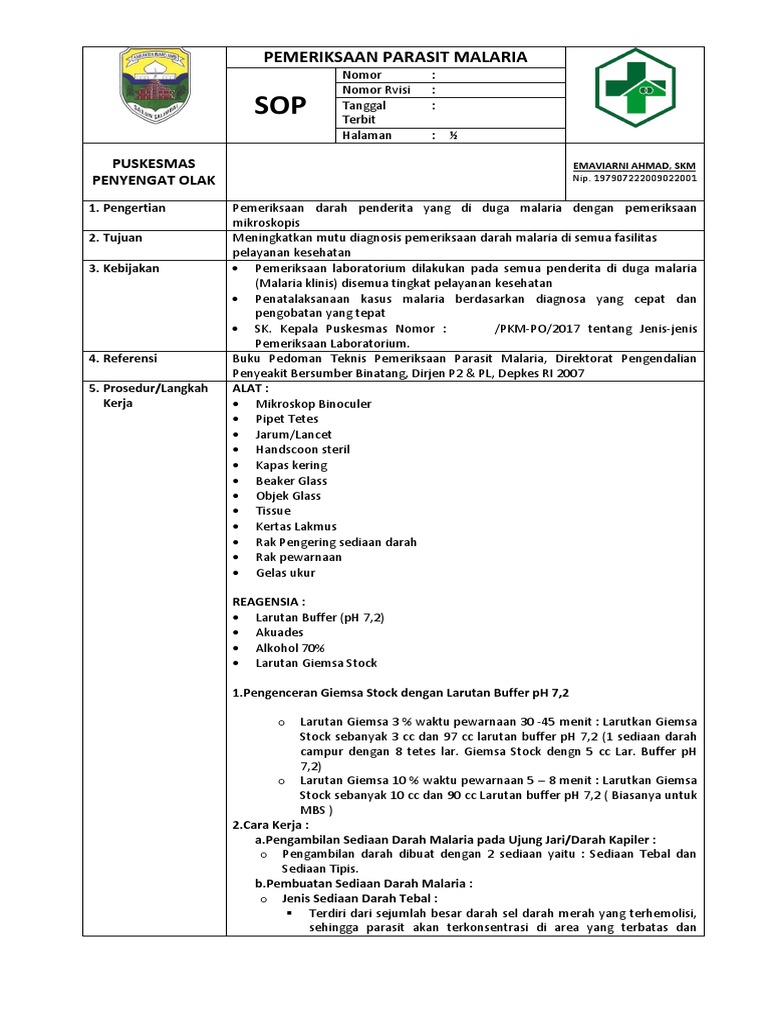 Sop Malaria