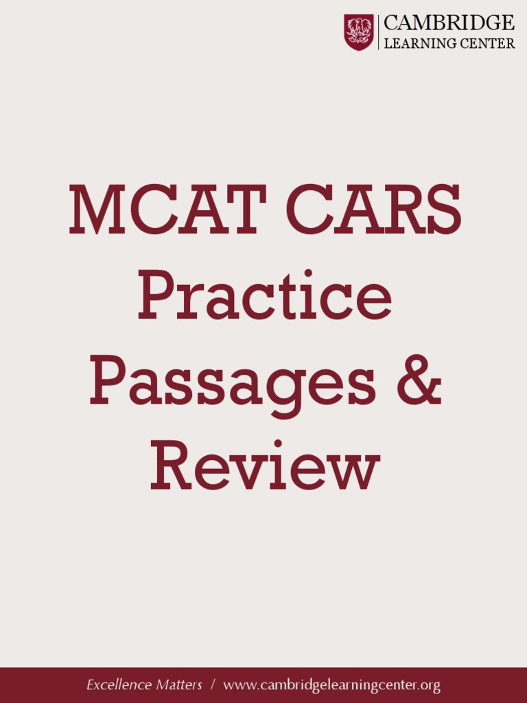 MCAT CARS Practice Passages & Review PDF Pitch (Music) Sound