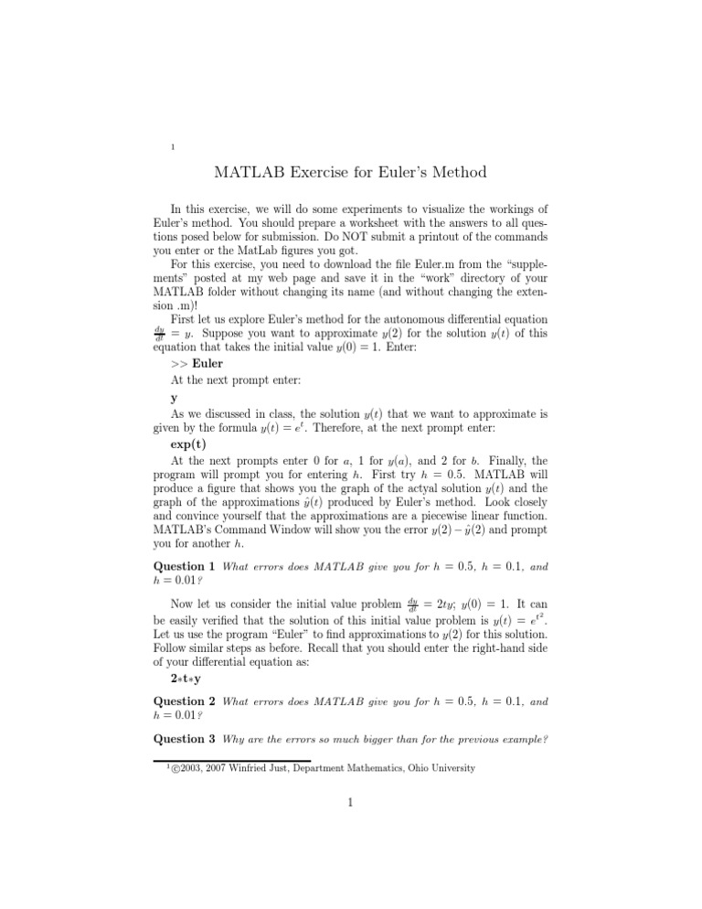Euler | PDF | Teaching Methods & Materials