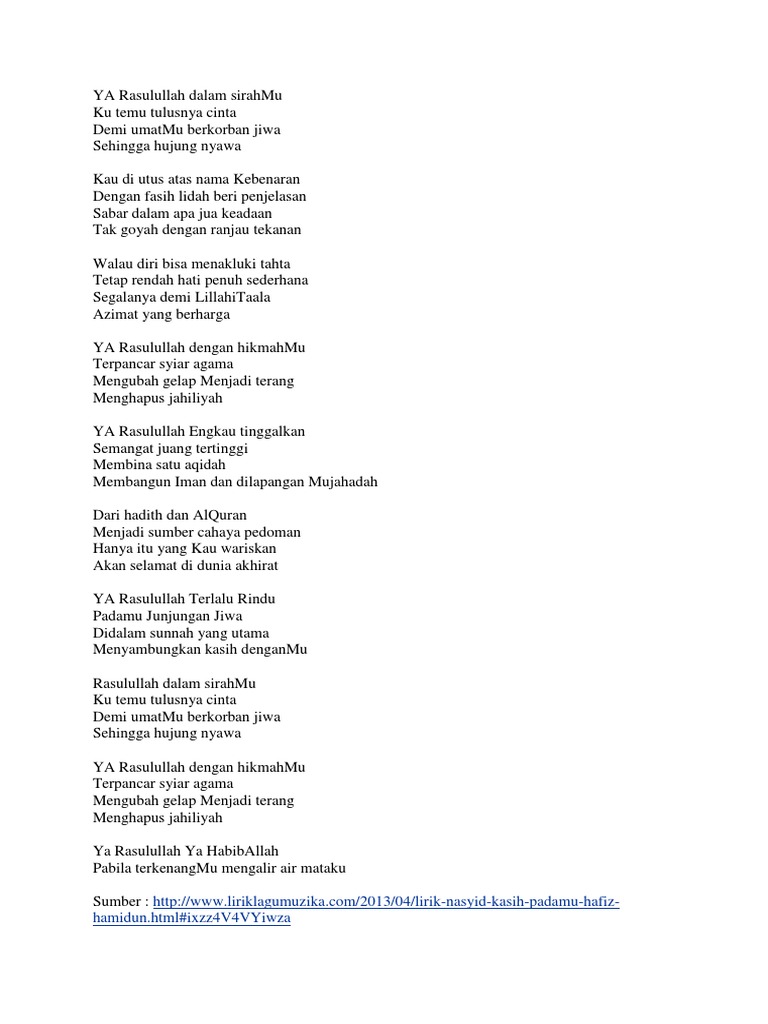 Nasyid Mengenang Rasulullah | PDF
