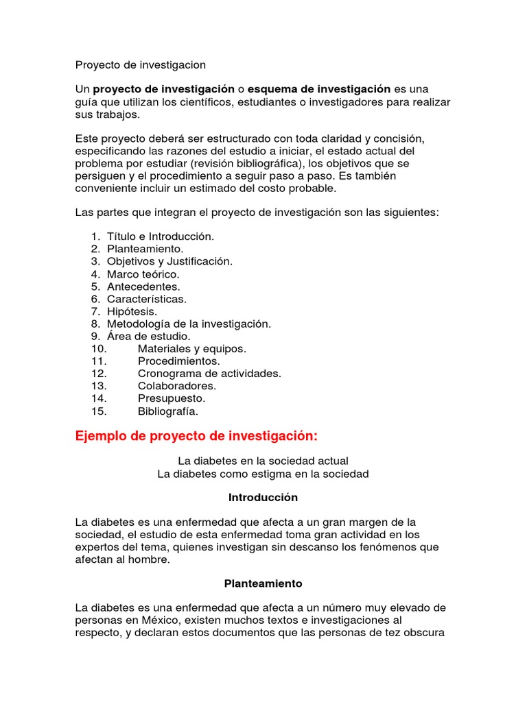 Ejemplo De Una Introduccion De Un Proyecto De