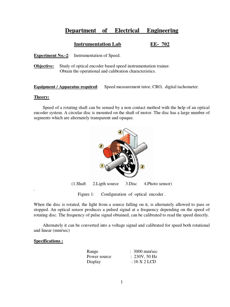 Speed Measurement with Optical Encoder | PDF | Instrumentation | Frequency