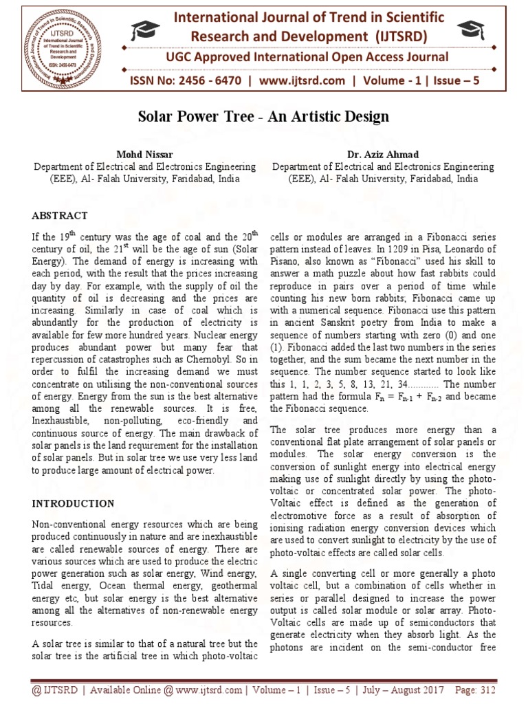 Solar Power Tree: Innovative Energy Solution | PDF | Solar Power ...