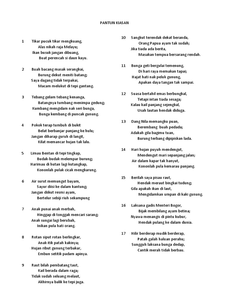 Pantun Kiasan Pdf