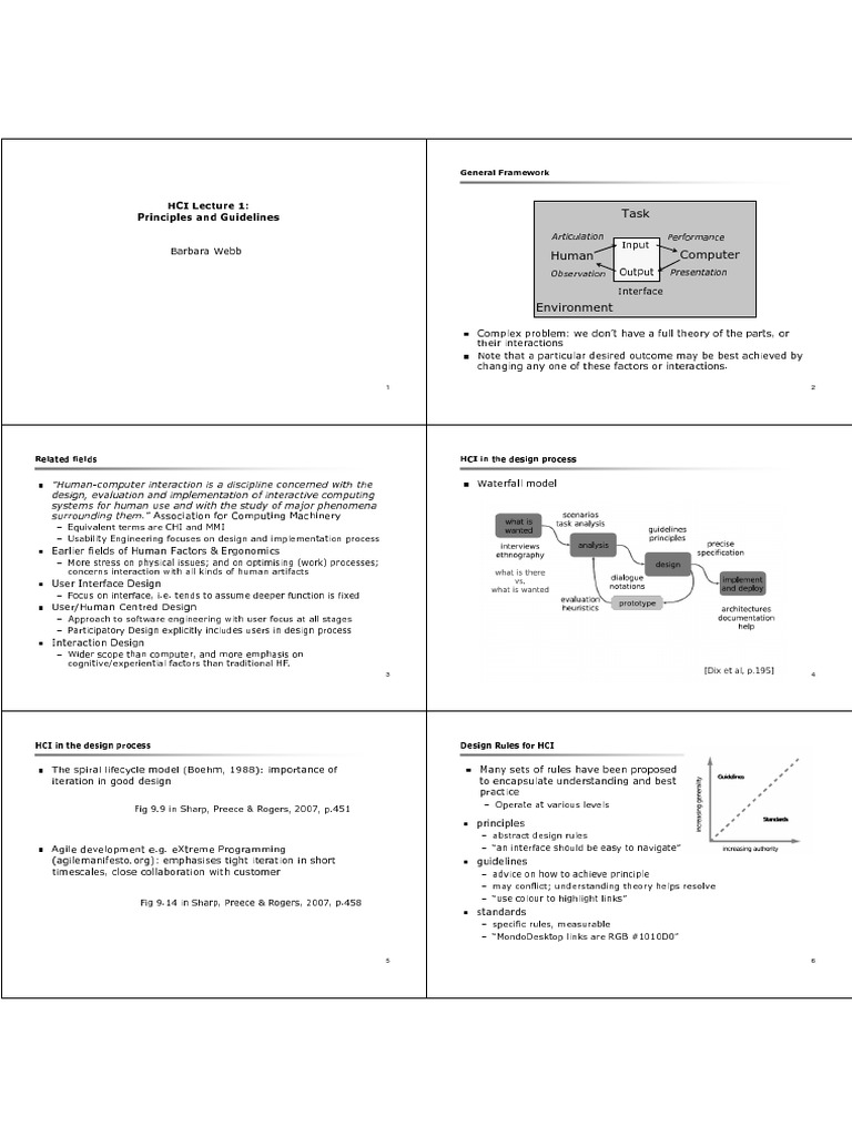 HCI Principles and Guidelines PDF | Human–Computer Interaction | Usability
