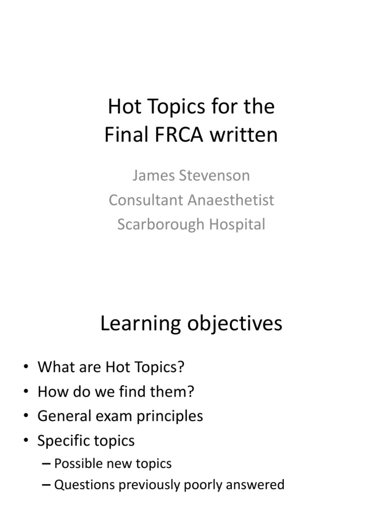 Hot Topics Final JES PDF Bleeding Anesthesia