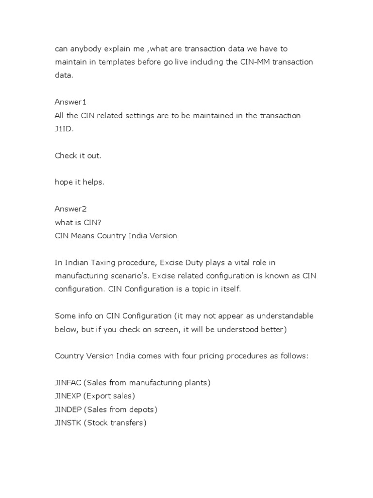 Cin Details | PDF | Exchange Rate | Receipt