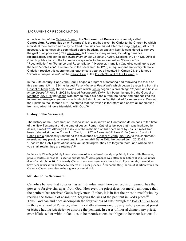 Guide to the Sacrament of Reconciliation | PDF | Confession (Religion ...