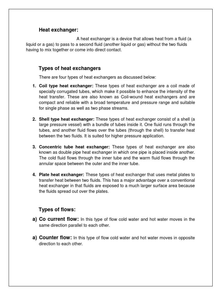 Heat Exchanger Types & Efficiency | PDF | Heat Exchanger ...