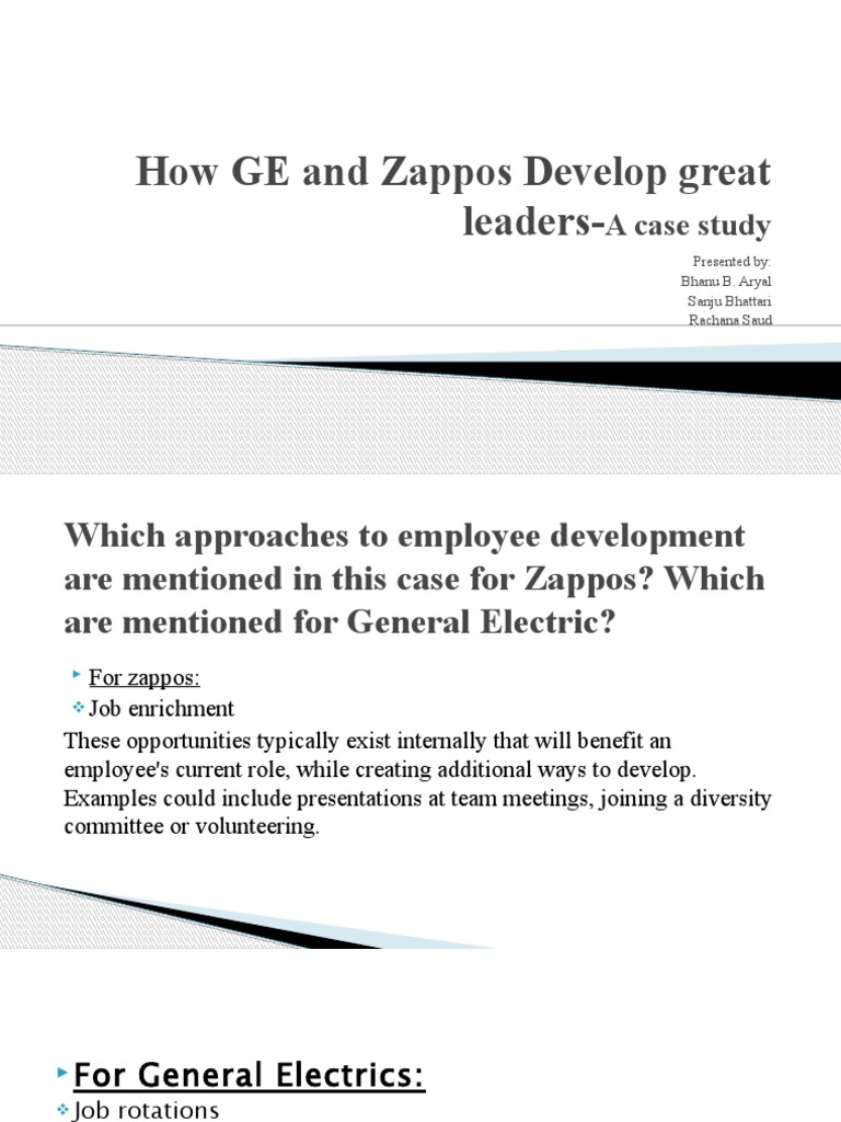 Leadership Development at GE and Zappos | PDF | Career & Growth