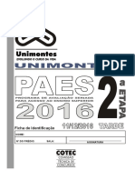 Prova Paes Unimontes 2016