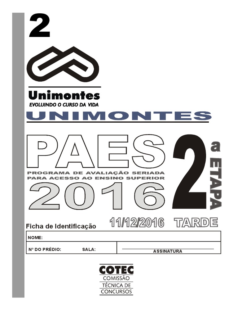 Orientações para Prova PAES Unimontes | PDF | Brasil | Massa