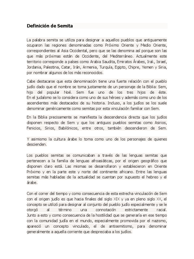 Definición de Semita y Otros Terminos | PDF | sionismo | Cerca del este