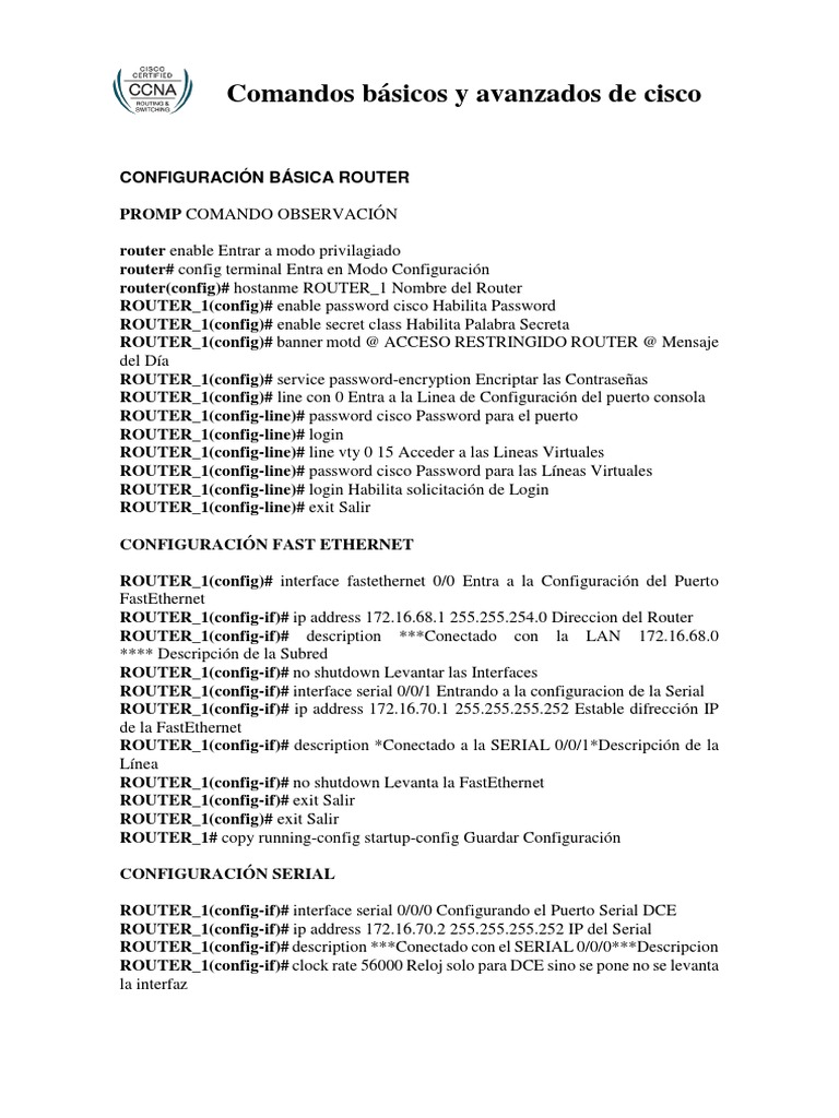 Comandos Cisco para IPv6 y VLANs | PDF | Estándares de internet | Redes ...