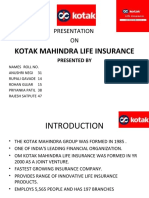 Kotak Mahindra Life Insurance: Presentation ON