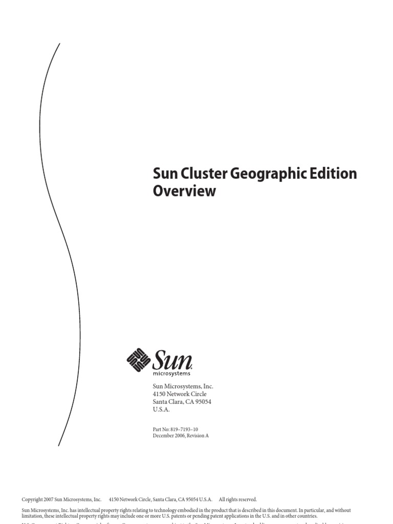 Sun Cluster Geographic Edition: Sun Microsystems, Inc. 4150 Network ...