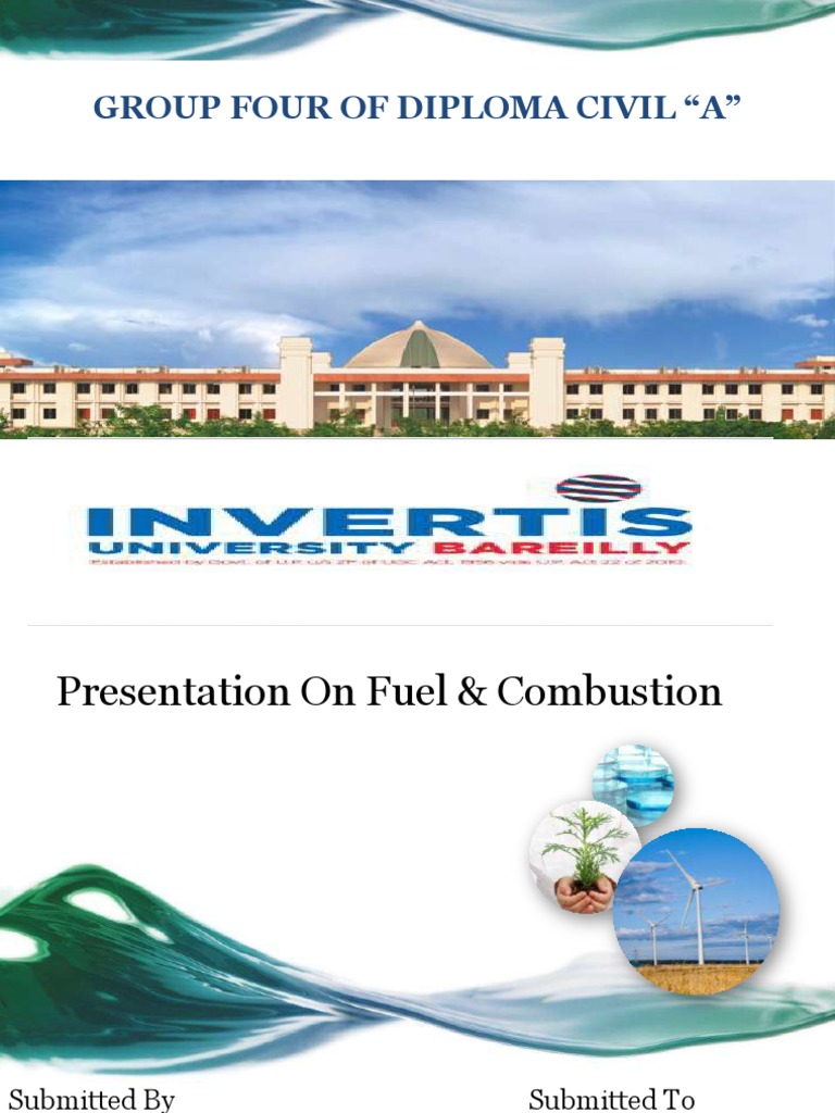 Group Four of Diploma Civil "A" PDF Fuels Combustion