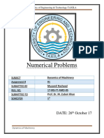 Numerical Problems: DATE: 26 October 17