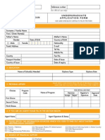 Undergraduate Application Form 2010