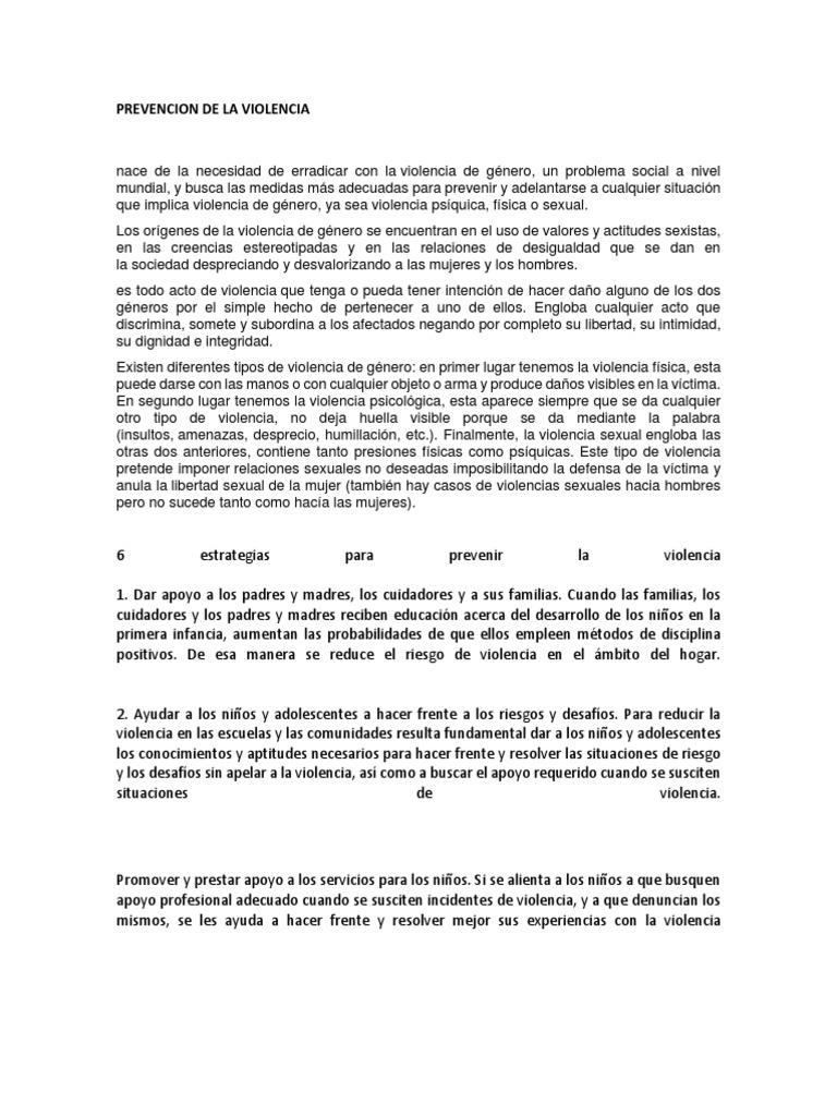 Prevención de Violencia de Género | PDF | La violencia contra las ...