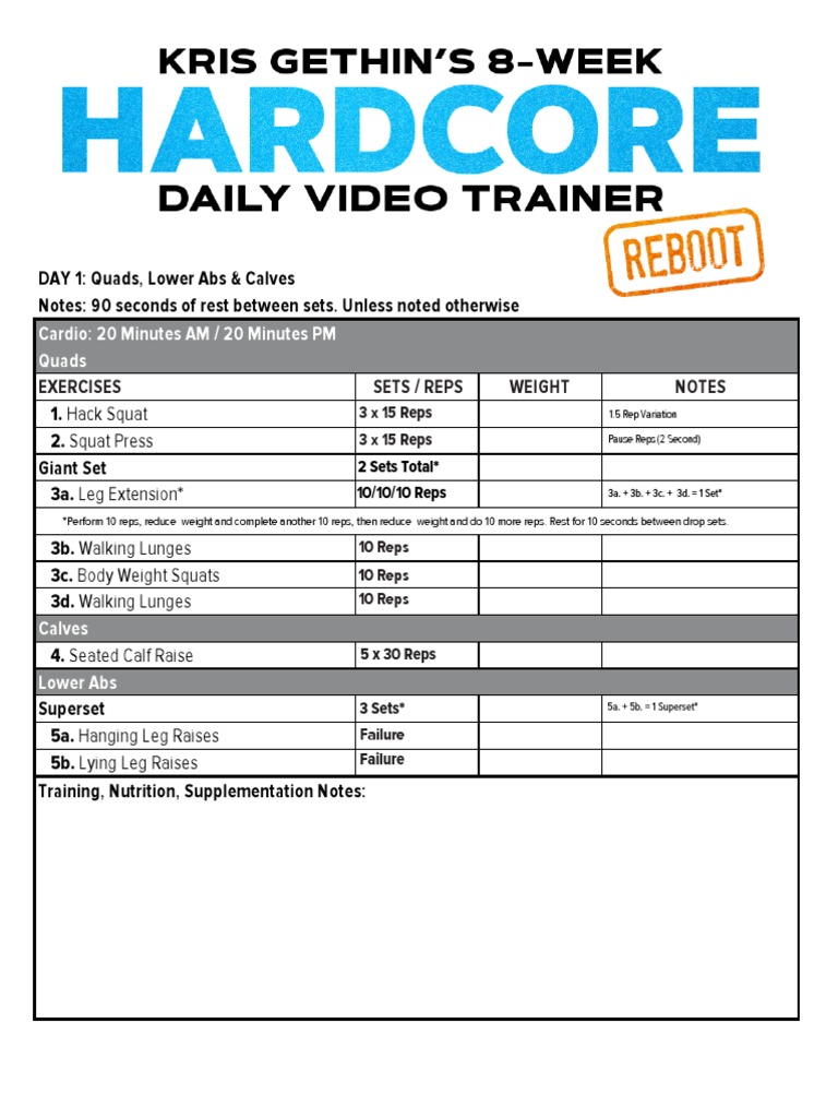 Kris Gethin 8 Week PDF Limbs Anatomy Sports