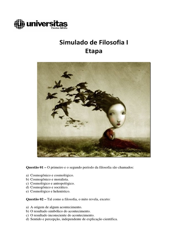 Simulado de Filosofia I: Período Pré-Socrático e Platão | PDF | Platão ...