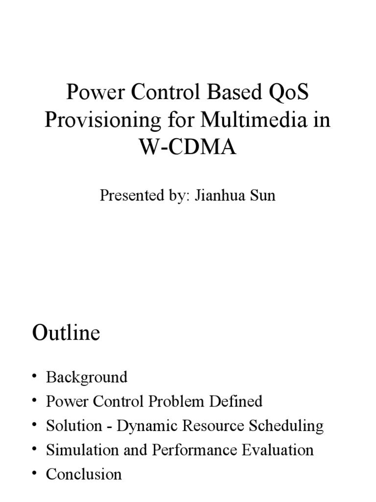 W-CDMA Power Control for QoS | PDF | Quality Of Service ...